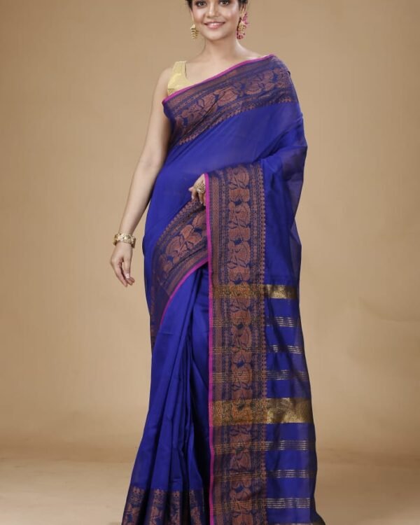 Handloom Copper Zari Work Saree