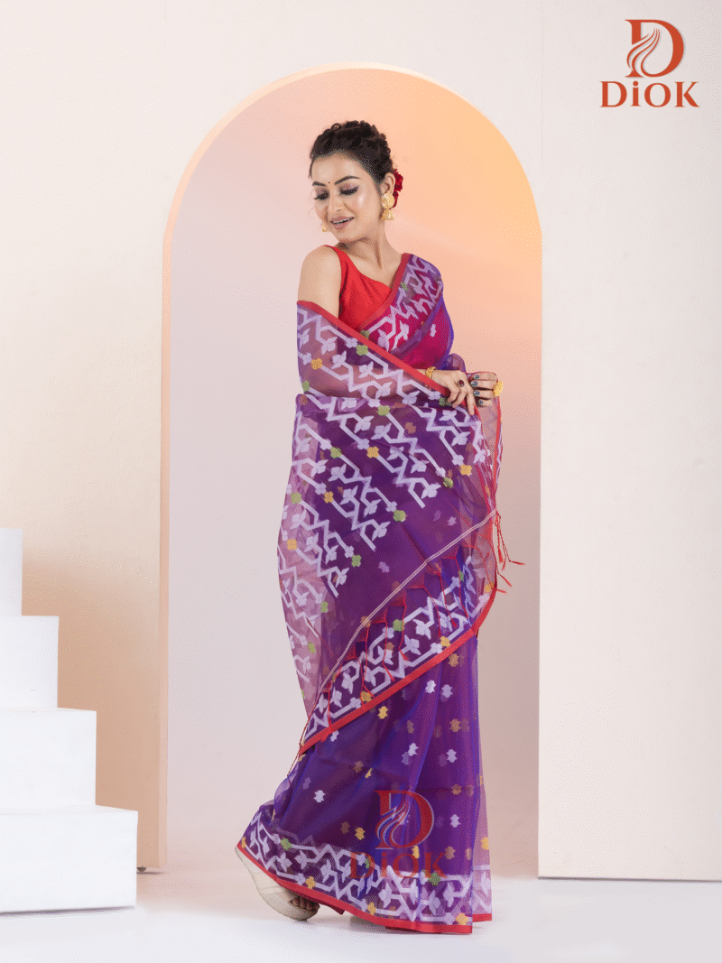 Soft Muslin Jamdani Saree - Image 3