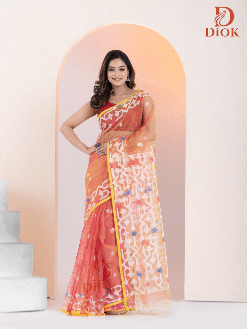 Soft Muslin Jamdani Saree - Image 5