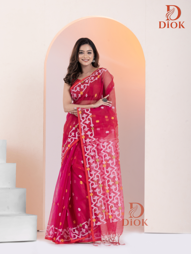 Soft Muslin Jamdani Saree - Image 3