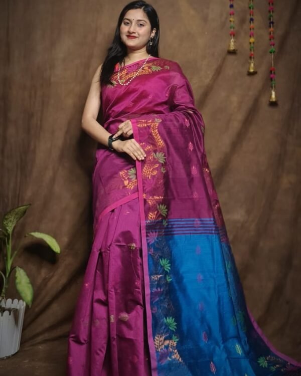 Multicolor Floral Design Cotton Silk Handloom Saree