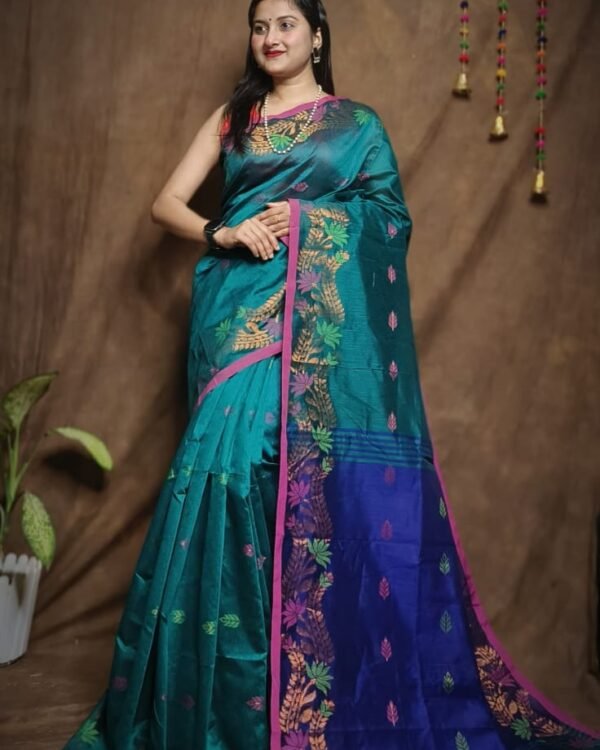 Multicolor Floral Design Cotton Silk Handloom Saree