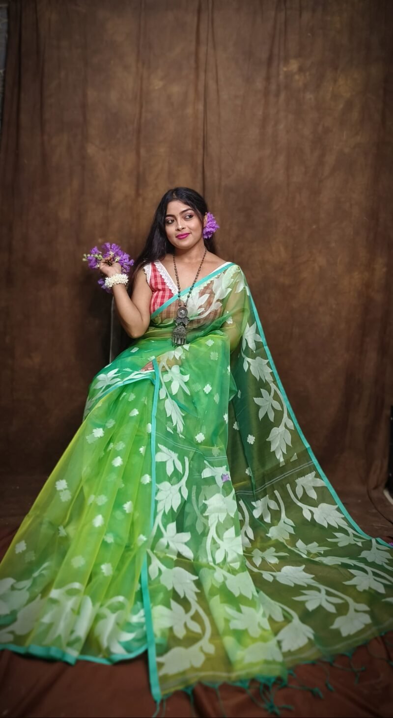 Muslin Handloom Transparent Jamdani Saree