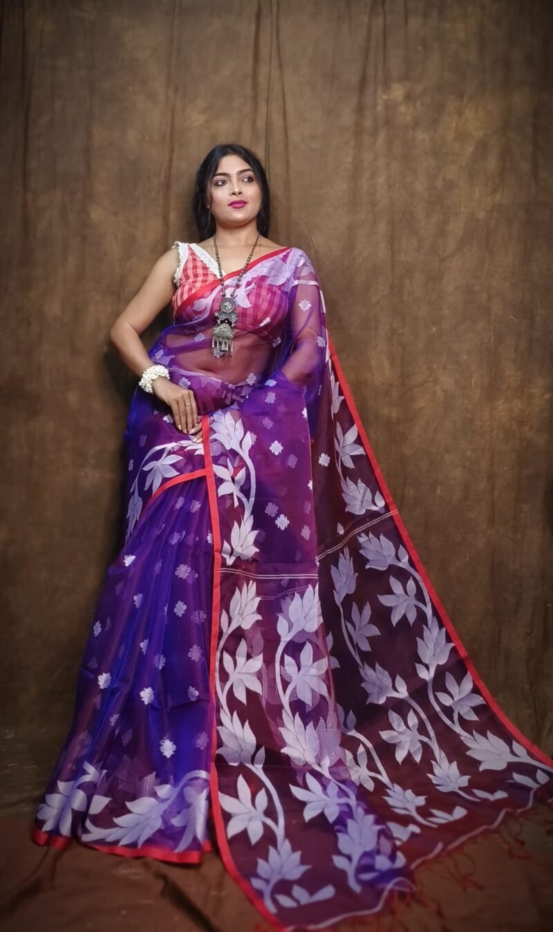 Muslin Handloom Transparent Jamdani Saree