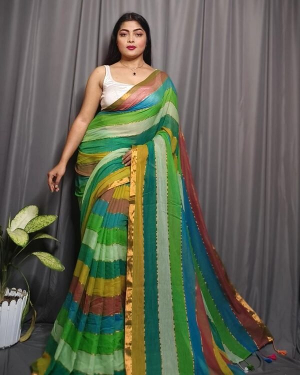 Mul Mul Cotton Saree with Zari Border