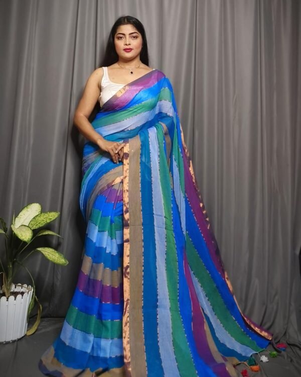 Mul Mul Cotton Saree with Zari Border