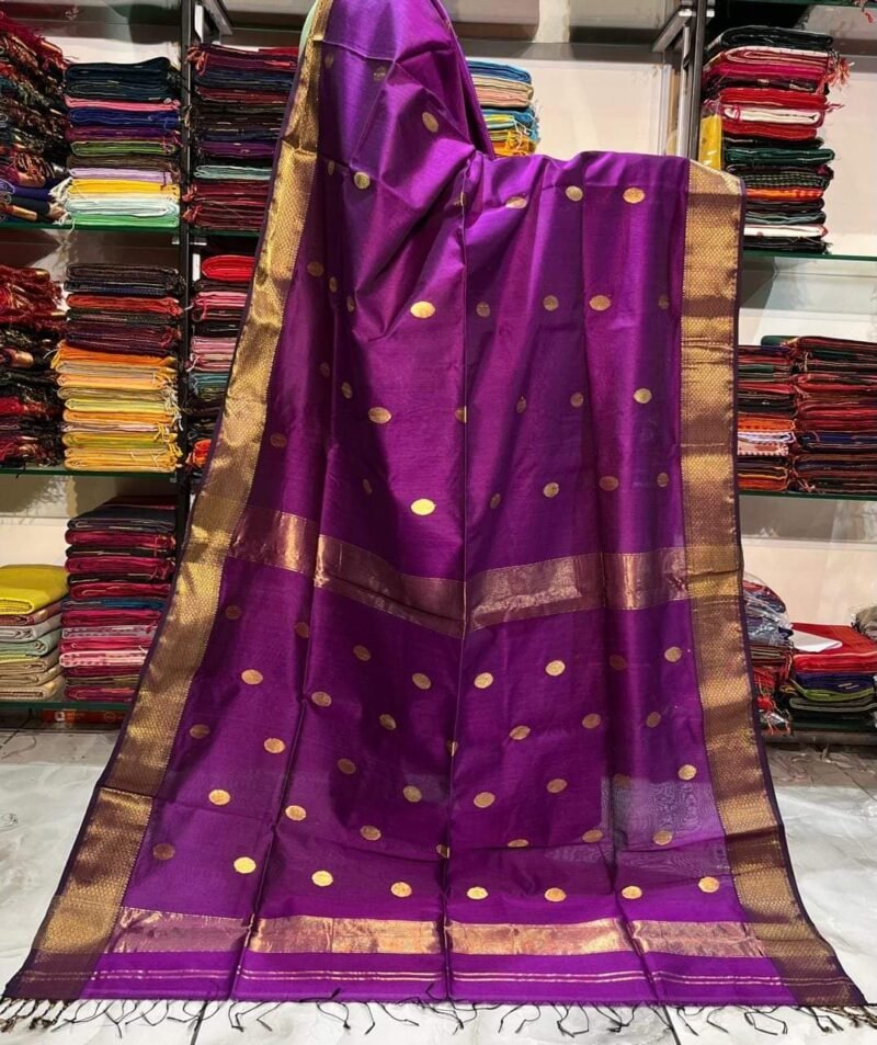 Purple Maheshwari handloom saree