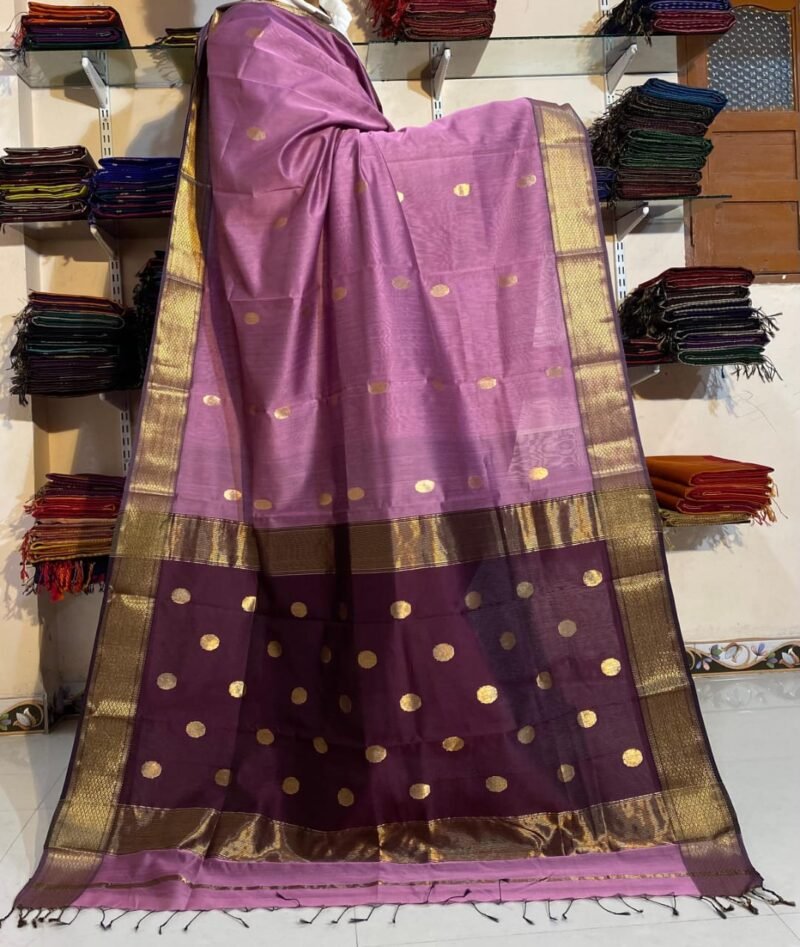 Maheshwari design cotton silk handloom saree
