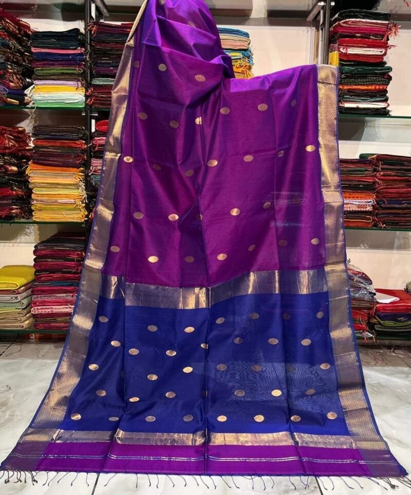 Maheshwari design cotton silk handloom saree