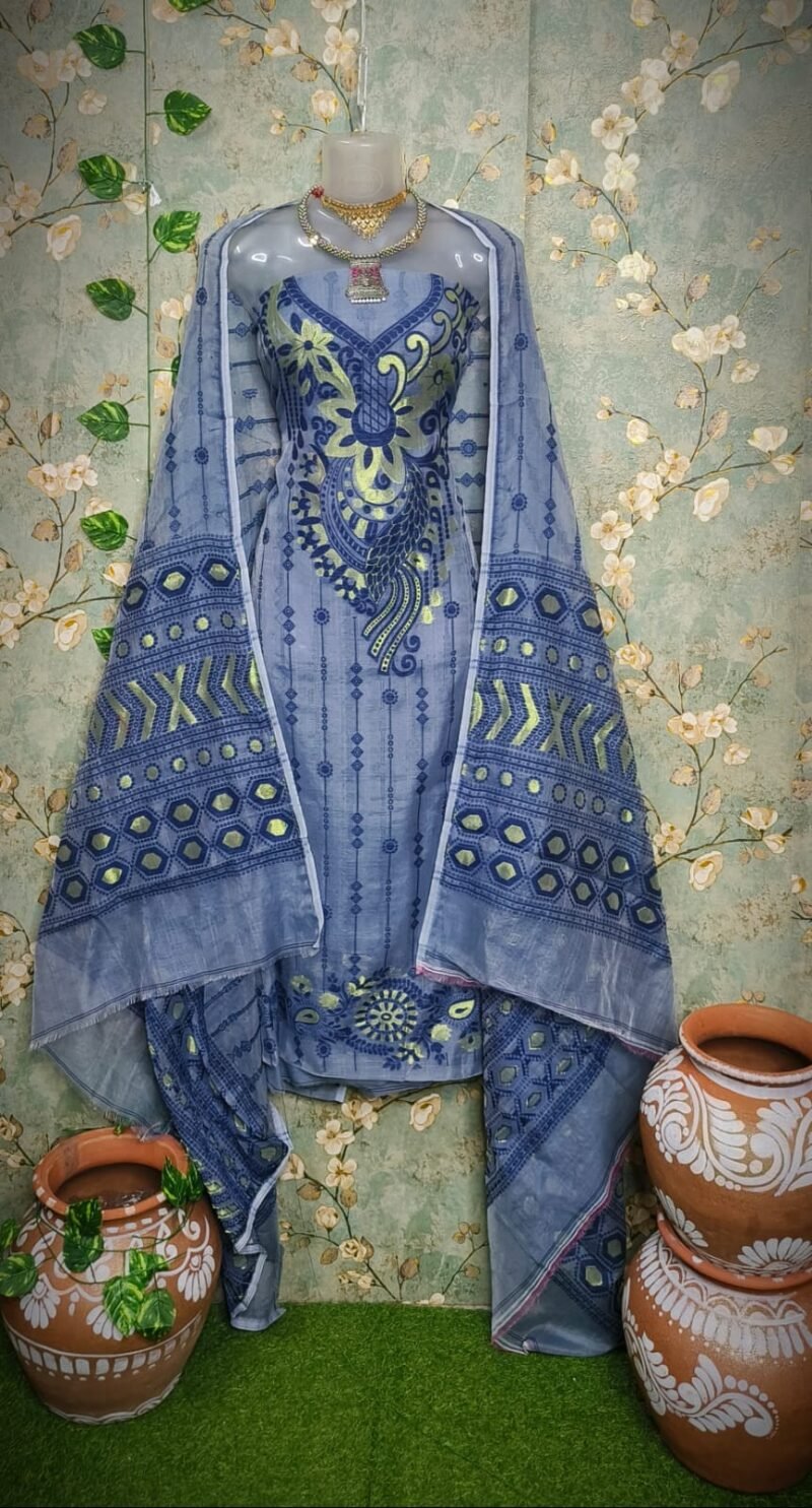Jamdani 2-piece  unstitched kurta set - Image 2