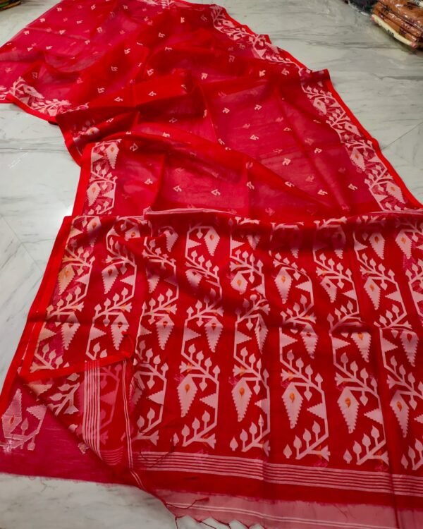 Jori Mina Work Muslin Jamdani Saree