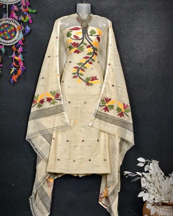 Soft Cotton Unstitched 2piece kurta Set