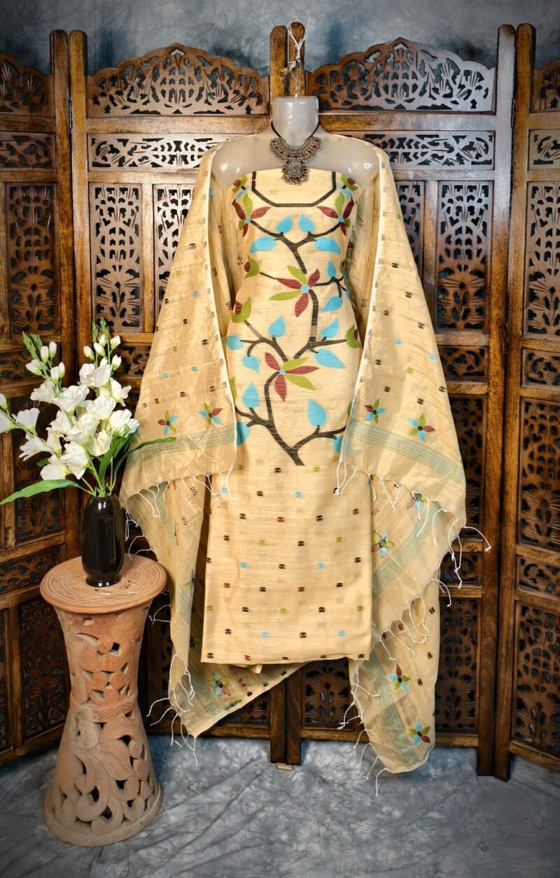 Floral Motifs  2-piece Jamdani kurta set - Image 2