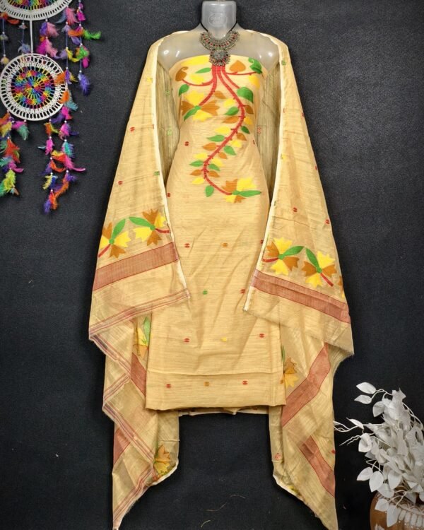 Soft Cotton Unstitched 2piece kurta Set