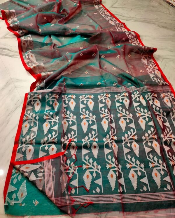 Jori Mina Work Muslin Jamdani Saree
