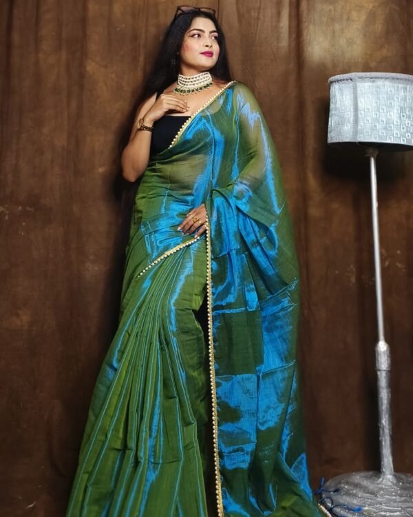 Green Raga Tissue Saree