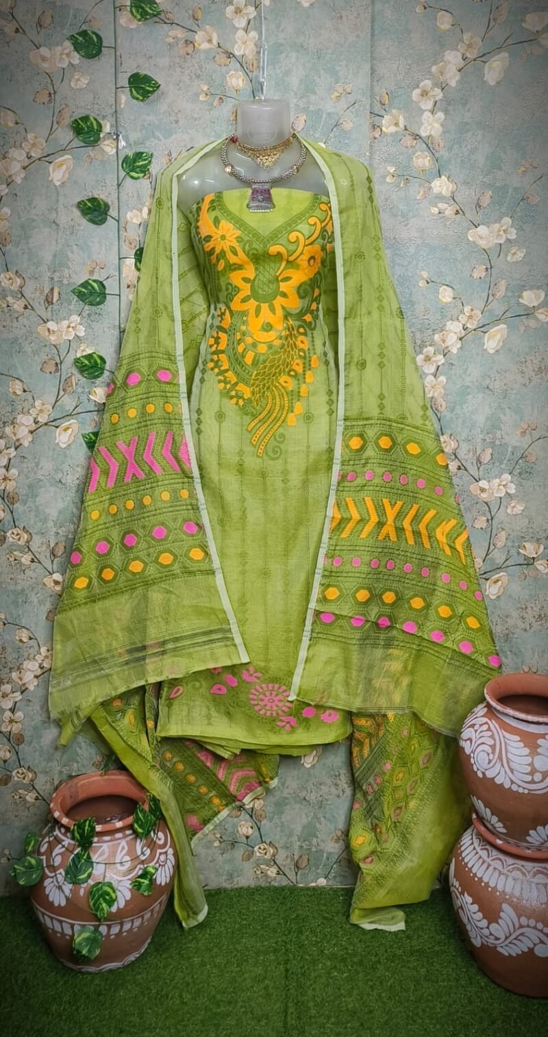 Jamdani 2-piece  unstitched kurta set - Image 2