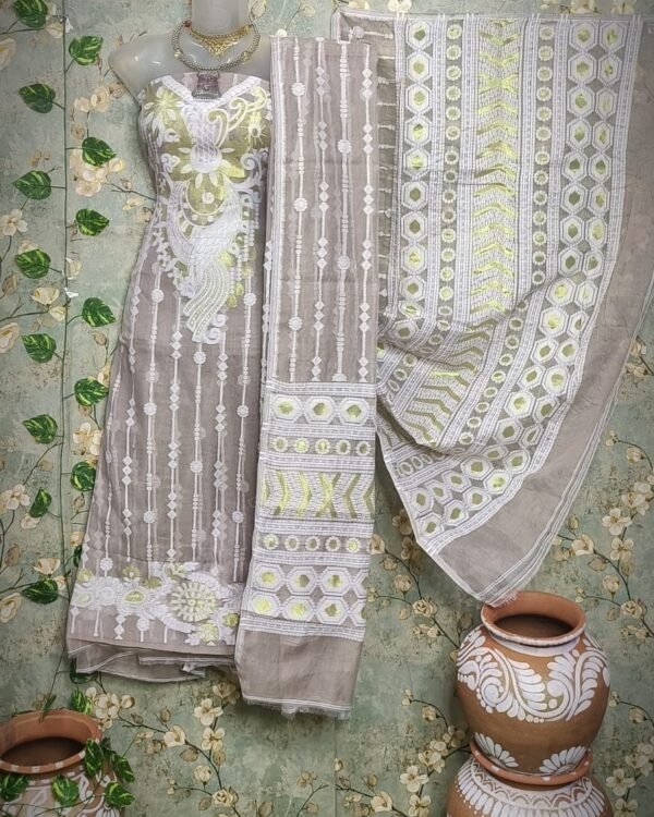 Jamdani 2-piece  unstitched kurta set