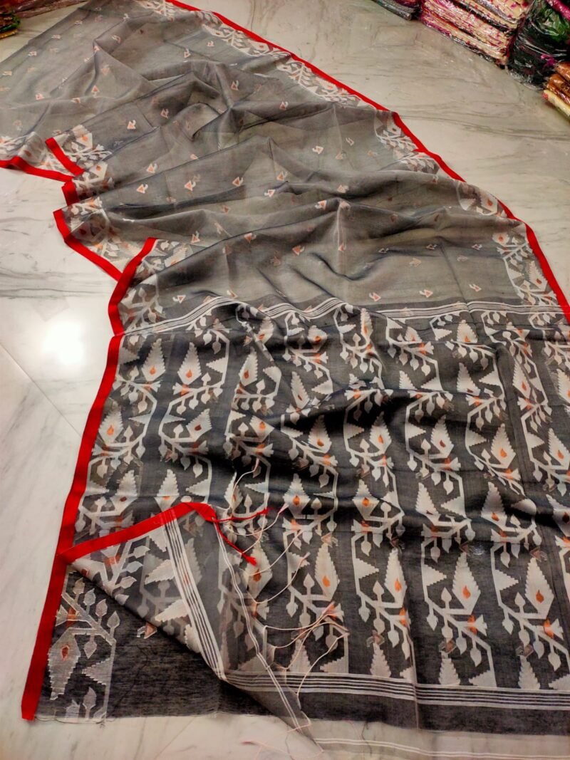 Jori Mina Work Muslin Jamdani Saree