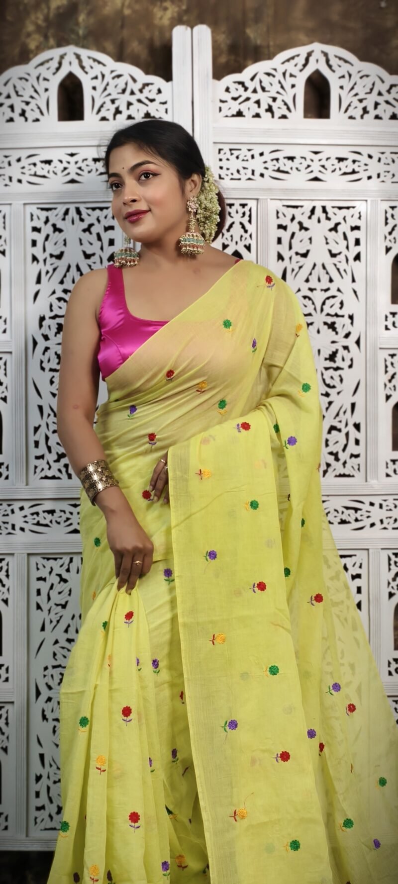 Mulmul Cotton Saree - Image 2