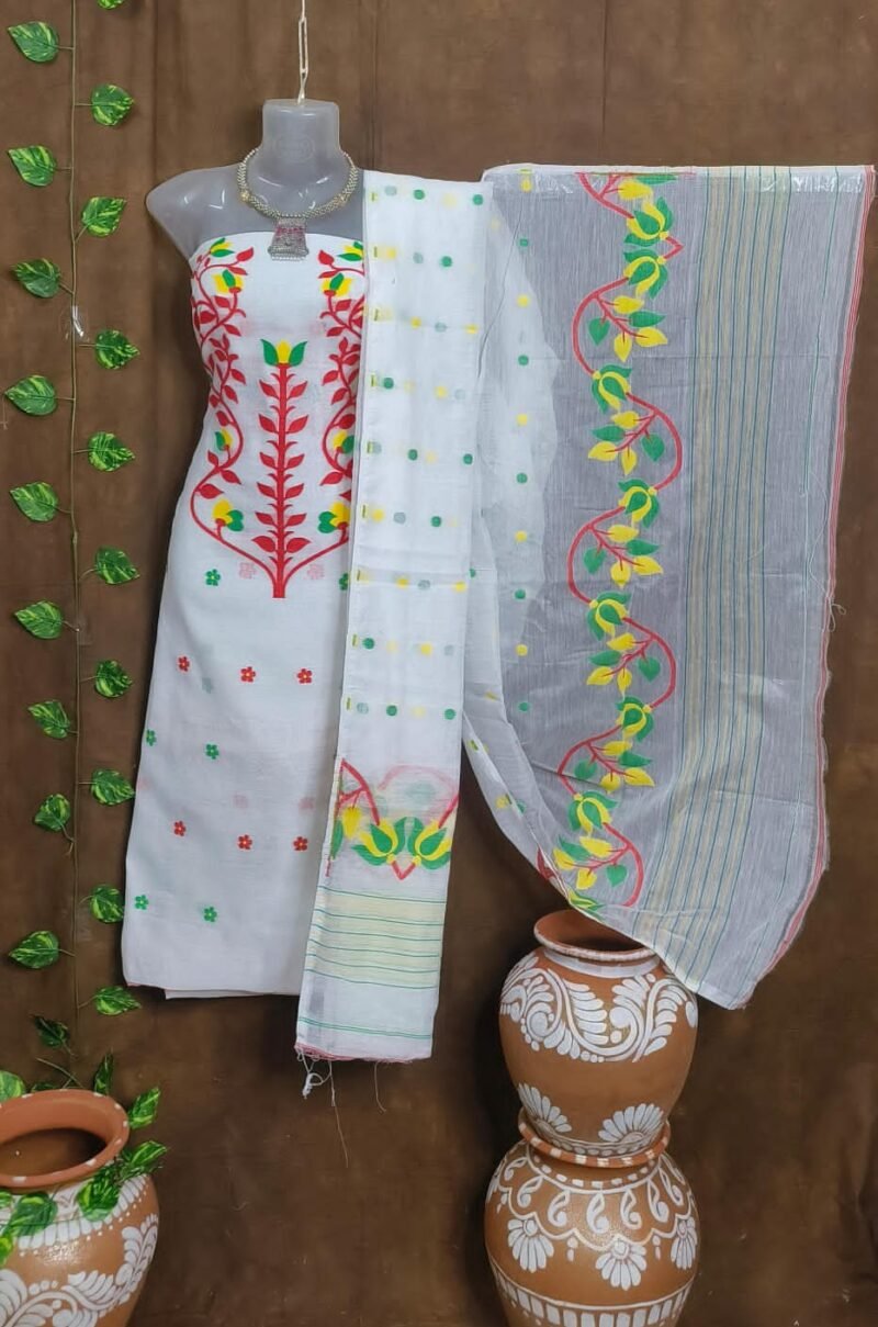 Woven Design Cotton Jamdani Kurta Set
