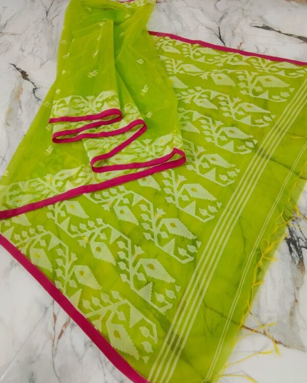 Jori Mina Work Muslin Jamdani Saree