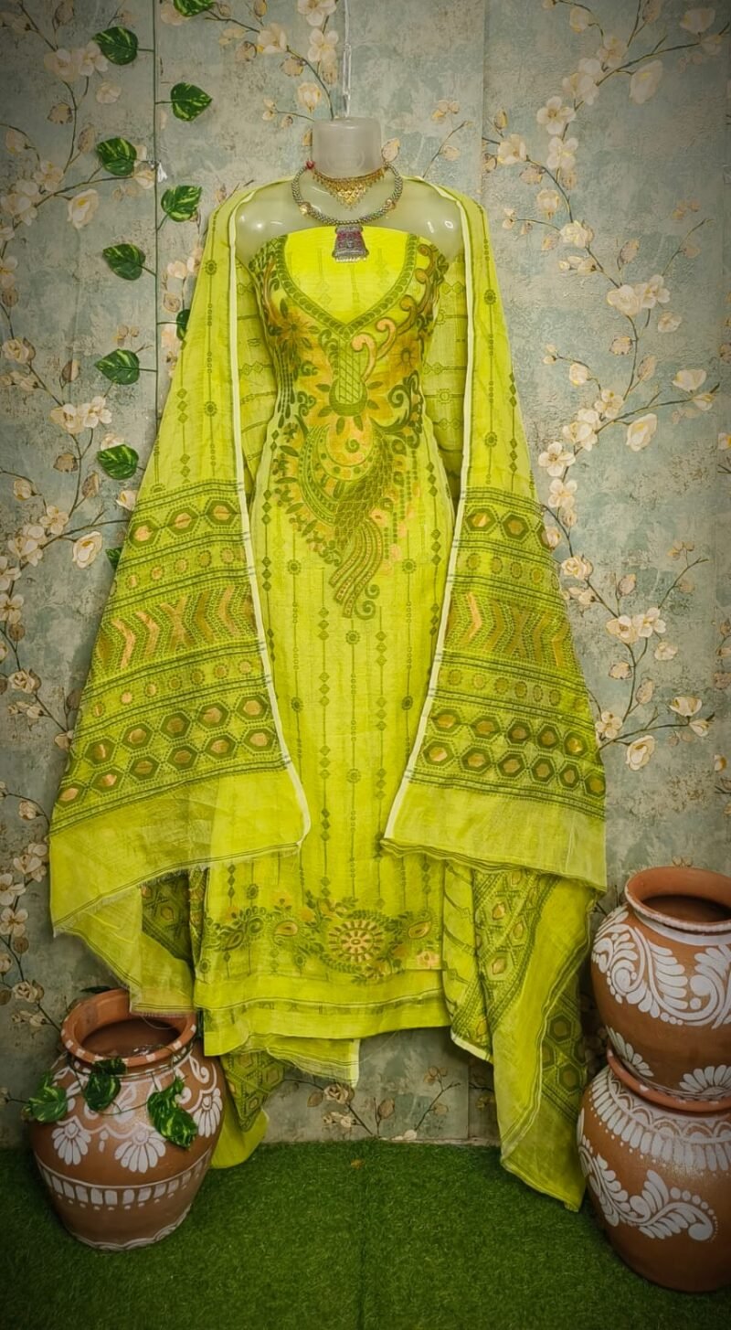 Jamdani 2-piece  unstitched kurta set - Image 2