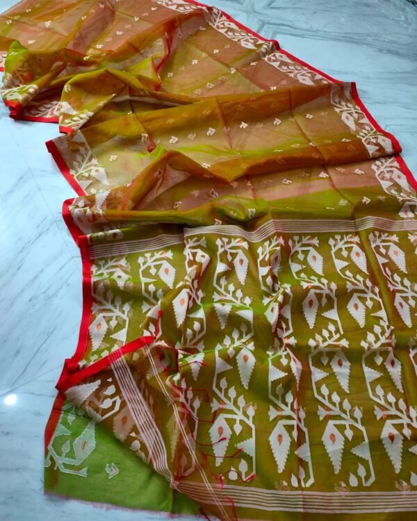 Jori Mina Work Muslin Jamdani Saree