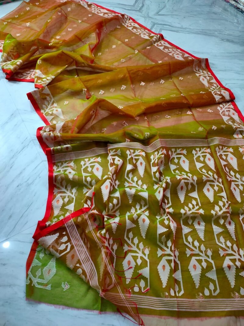 Jori Mina Work Muslin Jamdani Saree