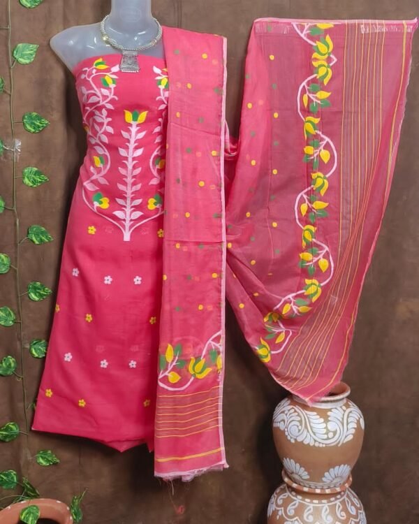 Woven Design Cotton Jamdani Kurta Set
