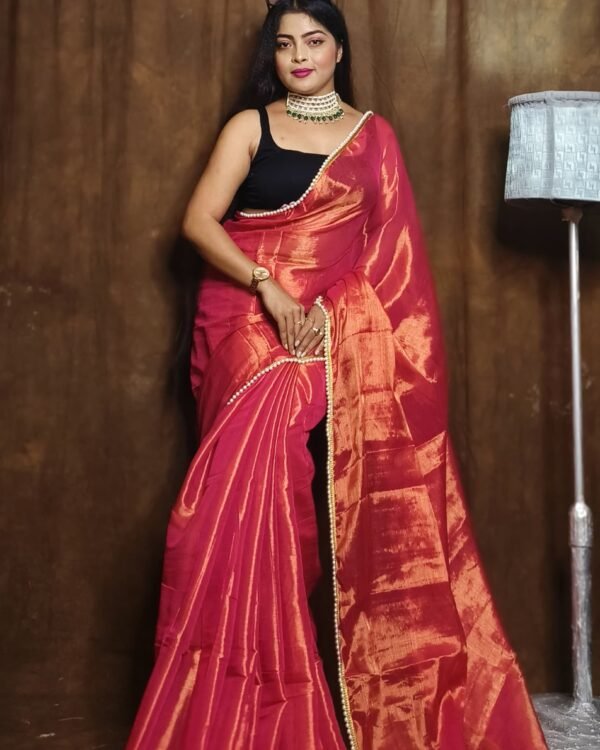 Pink Raga Tissue Saree