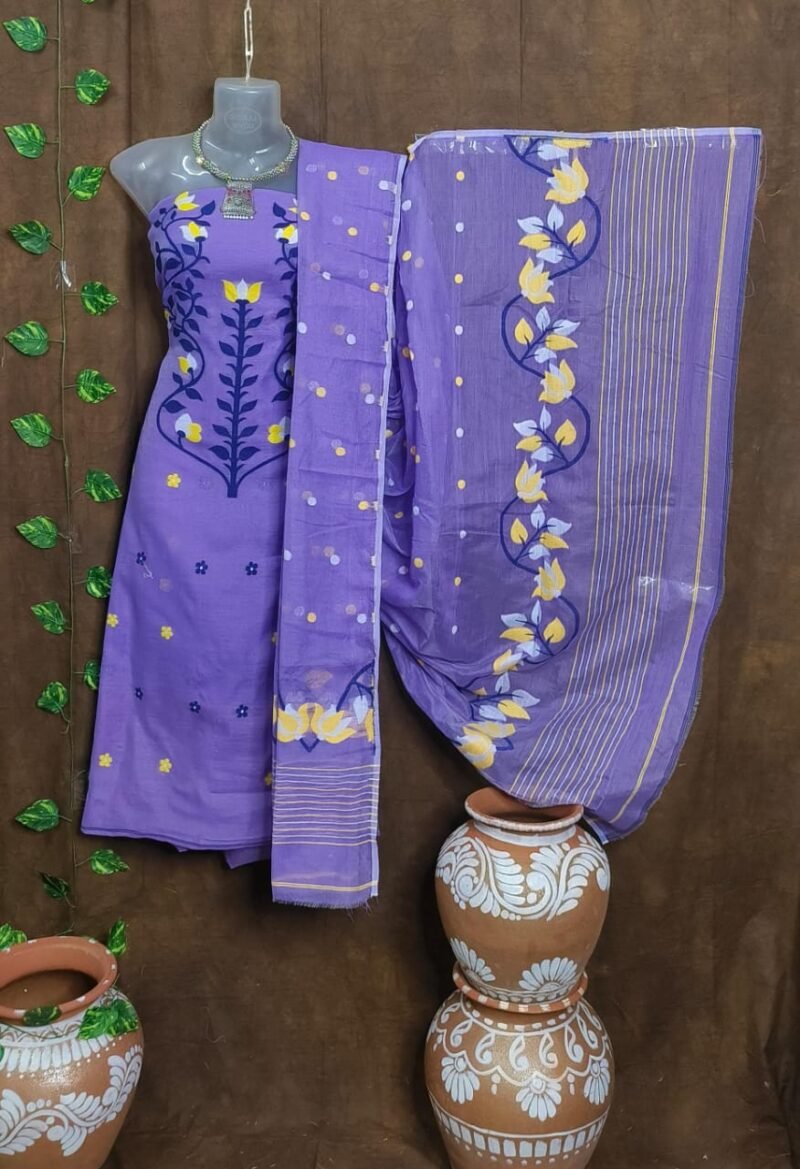 Woven Design Cotton Jamdani Kurta Set
