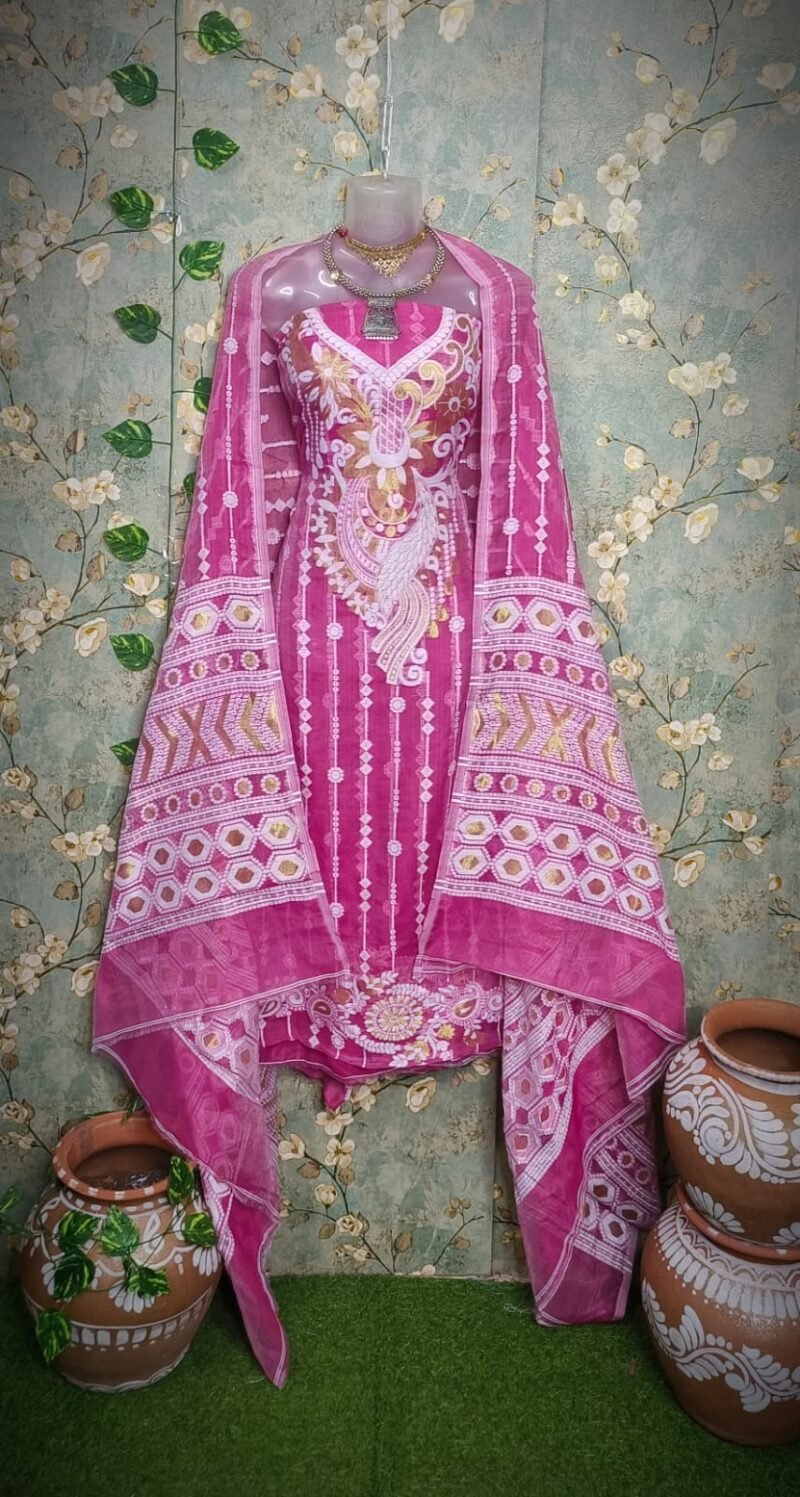 Jamdani 2-piece  unstitched kurta set - Image 2