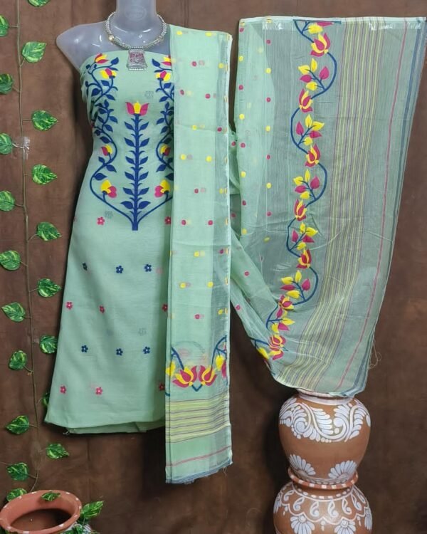 Woven Design Cotton Jamdani Kurta Set