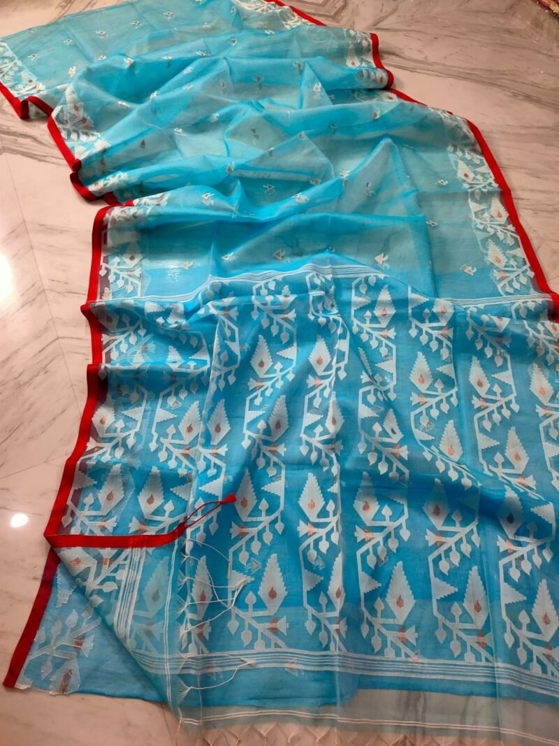 Jori Mina Work Muslin Jamdani Saree