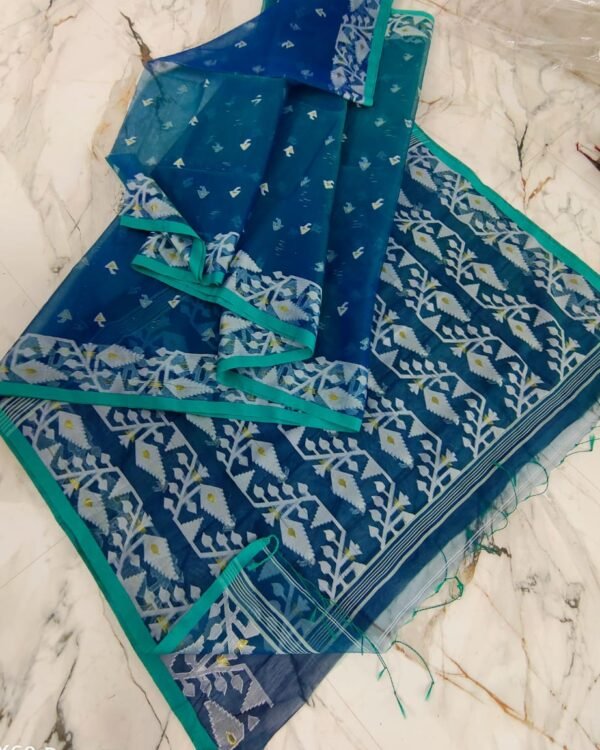 Jori Mina Work Muslin Jamdani Saree
