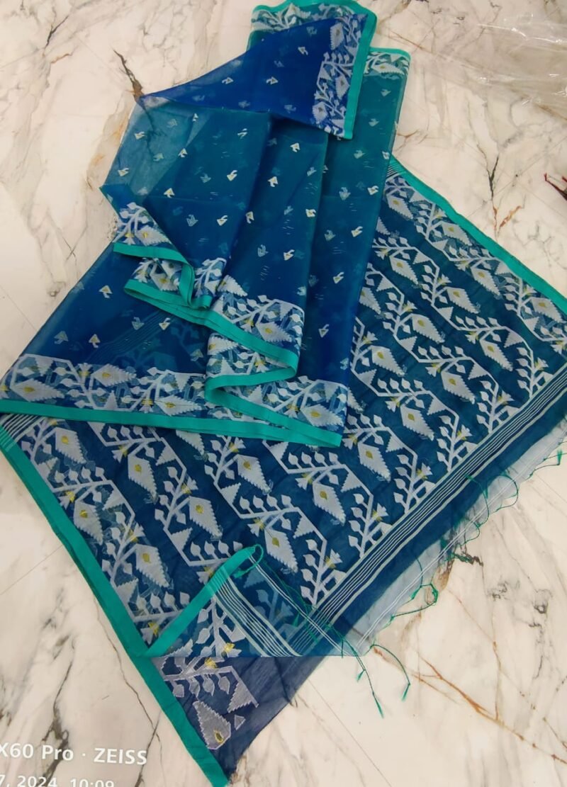 Jori Mina Work Muslin Jamdani Saree