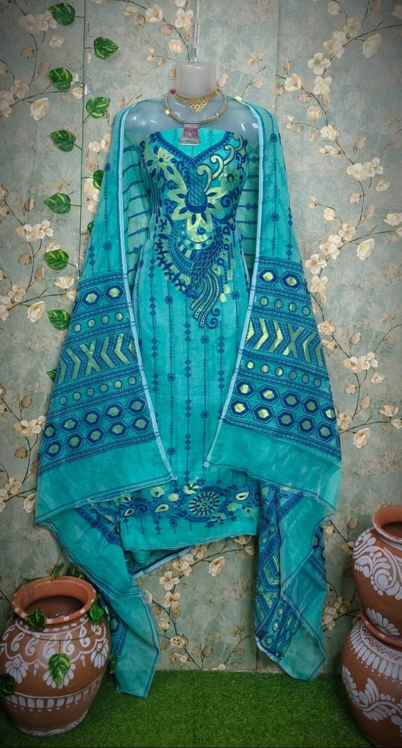 Jamdani 2-piece  unstitched kurta set - Image 2