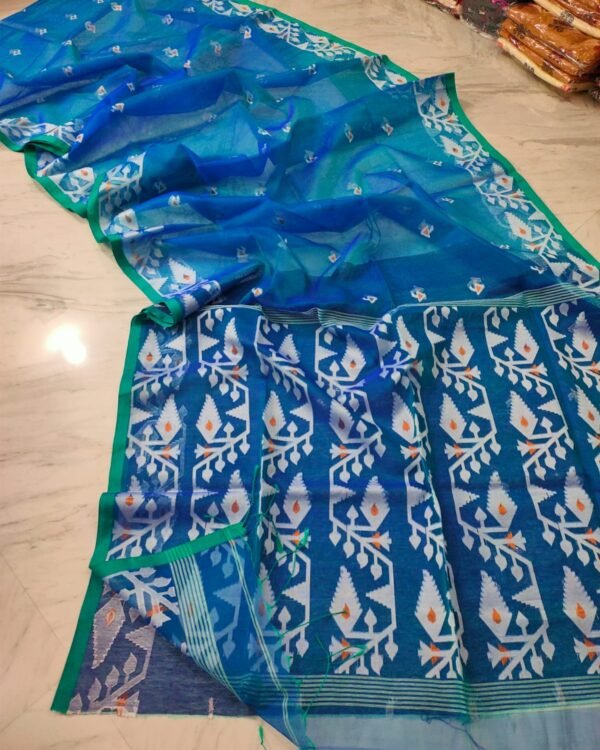 Jori Mina Work Muslin Jamdani Saree