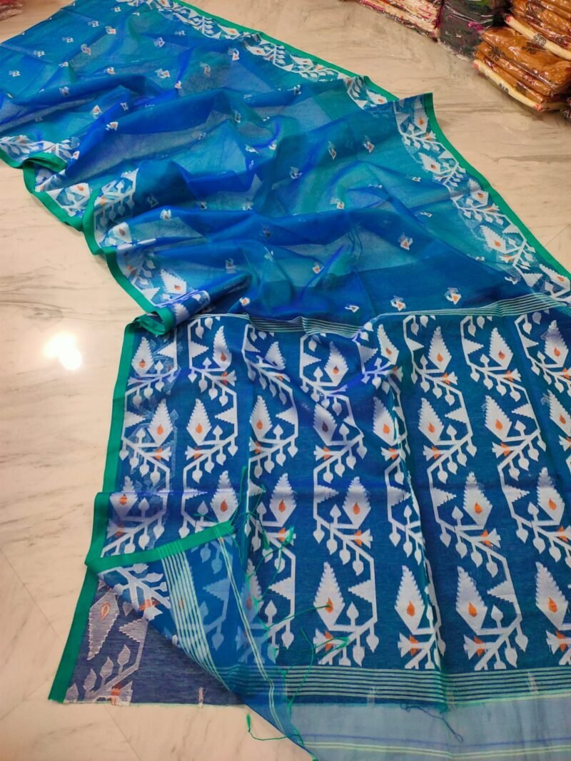 Jori Mina Work Muslin Jamdani Saree
