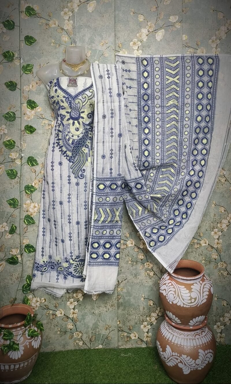 Jamdani 2-piece  unstitched kurta set