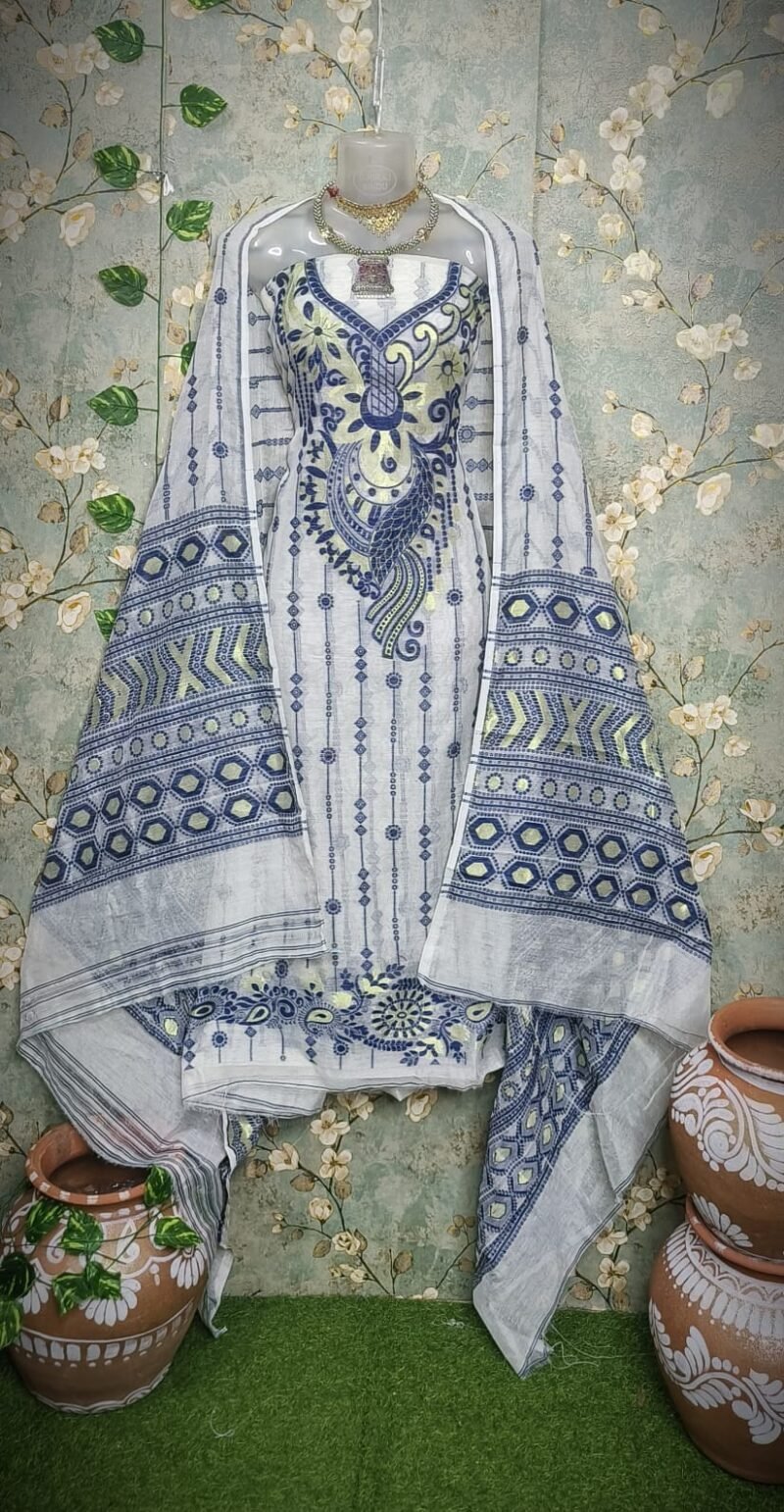 Jamdani 2-piece  unstitched kurta set - Image 2