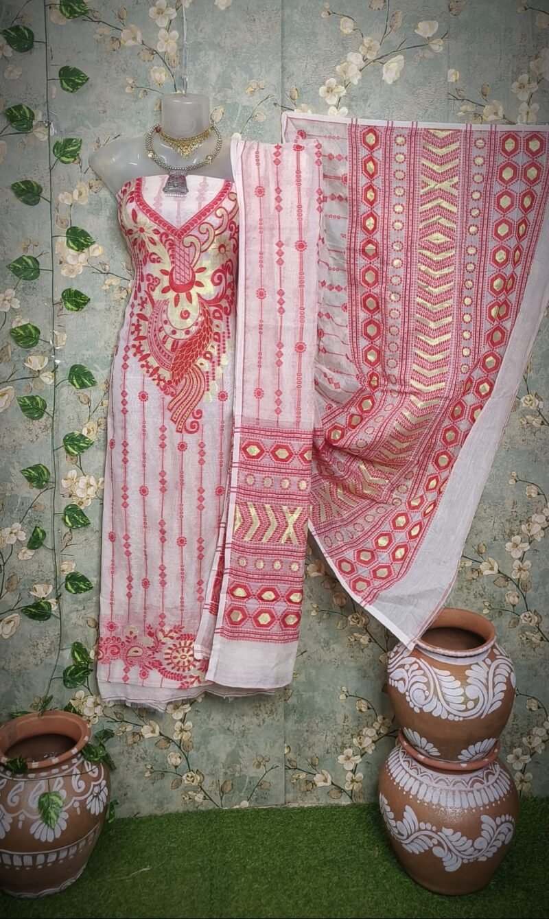 Jamdani 2-piece  unstitched kurta set