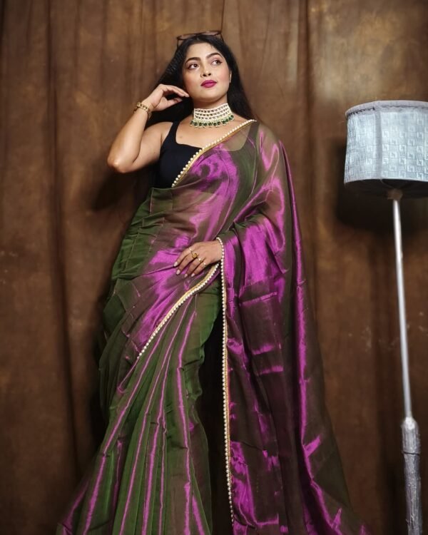 Wine Raga Tissue Saree