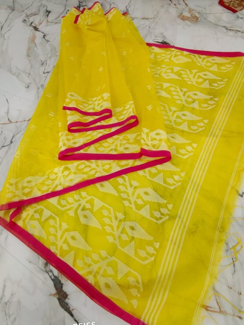 Jori Mina Work Muslin Jamdani Saree