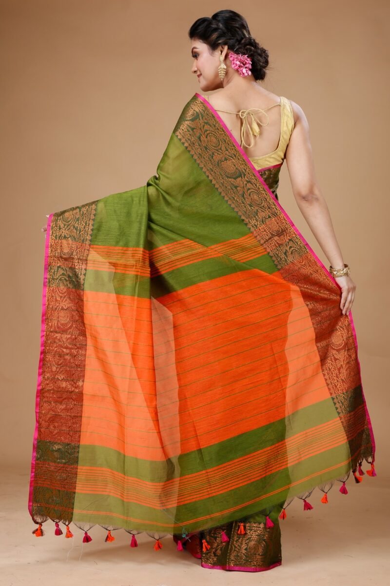 Copper Zari Work Handloom Saree - Image 2
