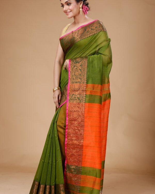 Copper Zari Work Handloom Saree