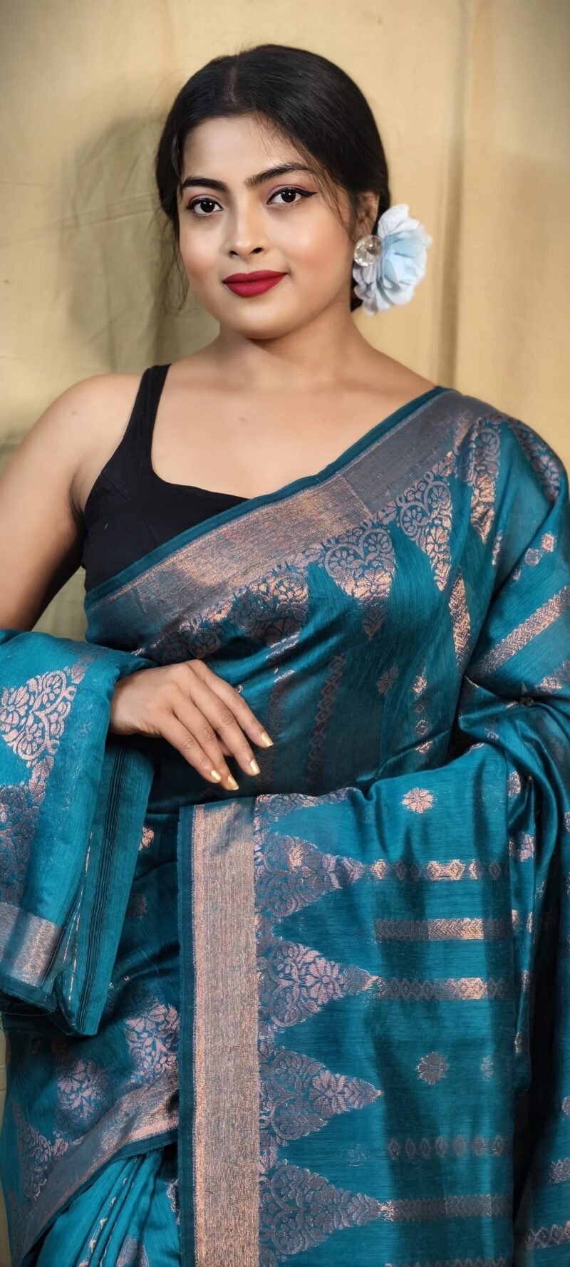 Zari Work Cotton Silk Handloom Saree - Image 4