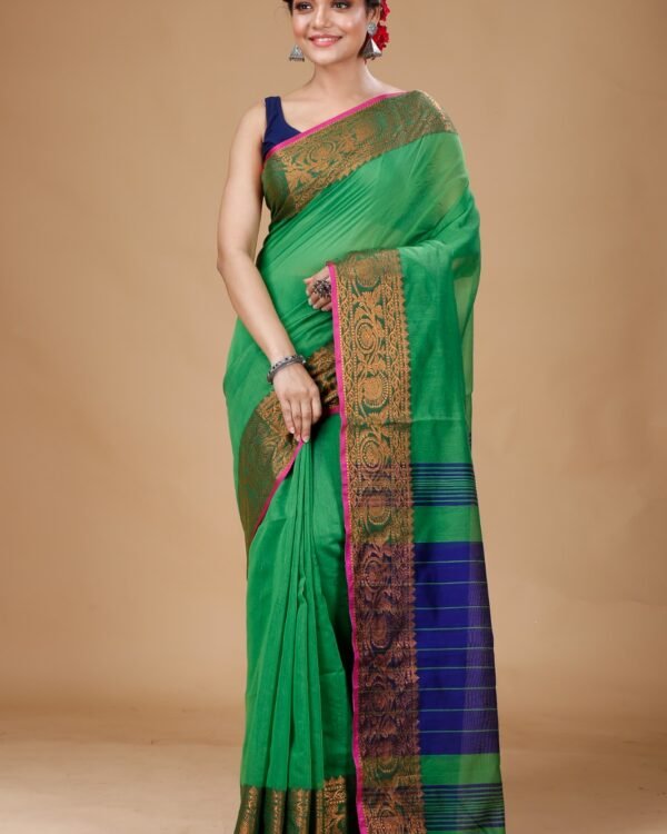 Copper Zari Work Handloom Saree
