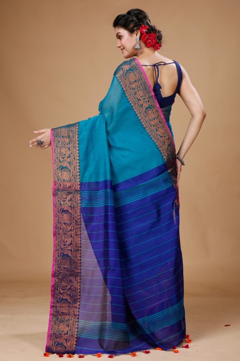 Copper Zari Work Handloom Saree - Image 2